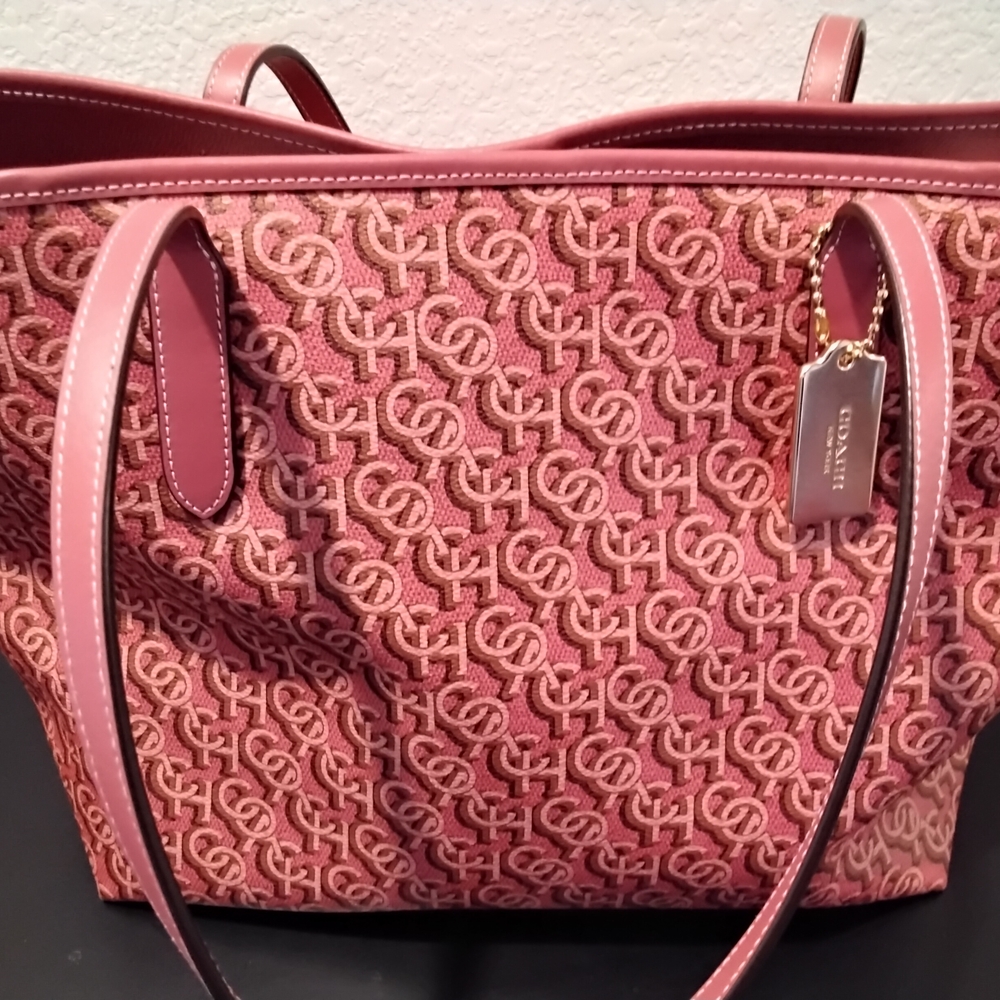Coach Pink Signature Tote Bag
